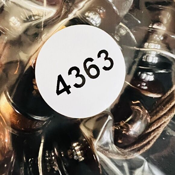 Vintage Chunky Necklace Glass Lucite Cord Beaded Statement Beads Earth Tone 4363 - Picture 8 of 8